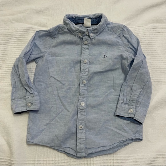 H&M Dress Shirt Button Down US 12-18  Months - Picture 1 of 5